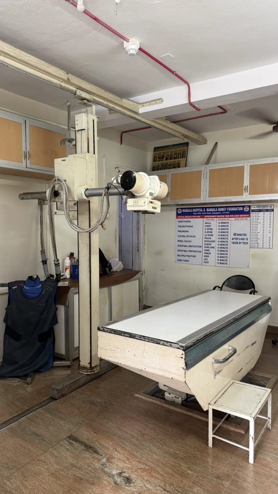 Digital X-ray imaging room at Mangala Hospital