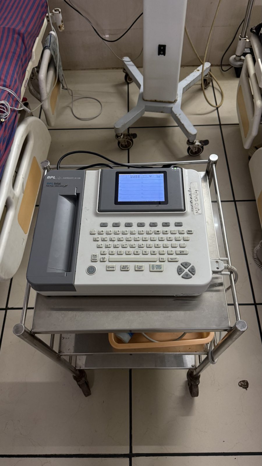 ECG machine used for cardiac risk assessment at Mangala Hospital