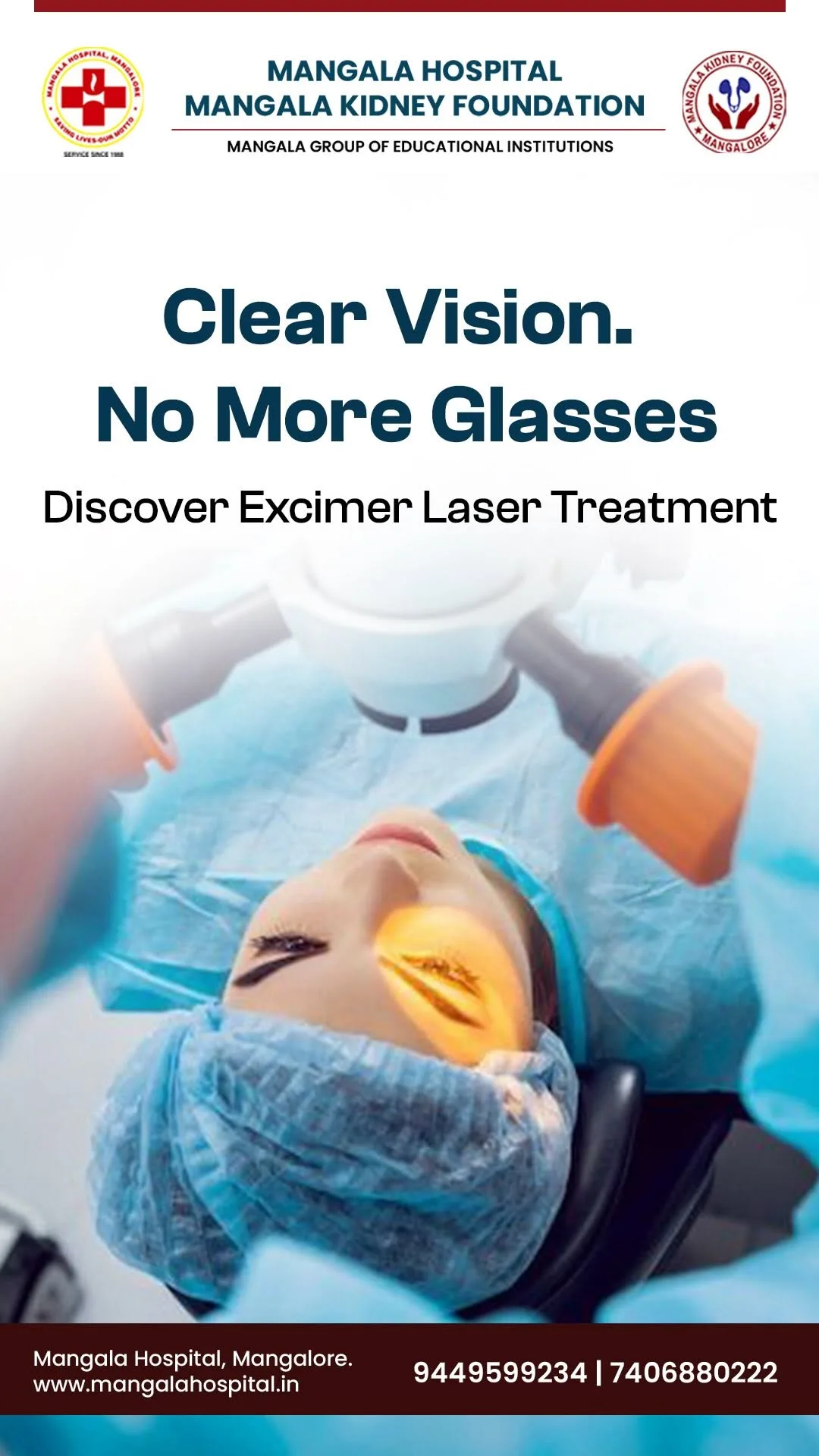 Excimer laser treatment for clear vision
